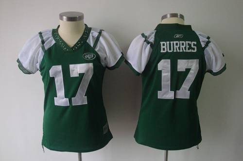 Jets #17 Plaxico Burress Green Women's Field Flirt Stitched NFL Jersey